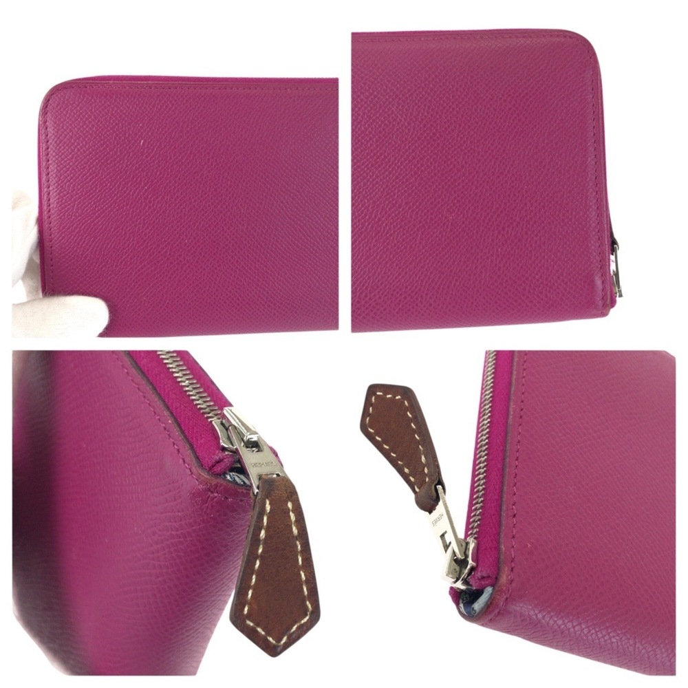 HERMES Azap Long Silk In Rose Tyrien Pink Wallet with Silver Hardware, Veau E... - Picture 6 of 10